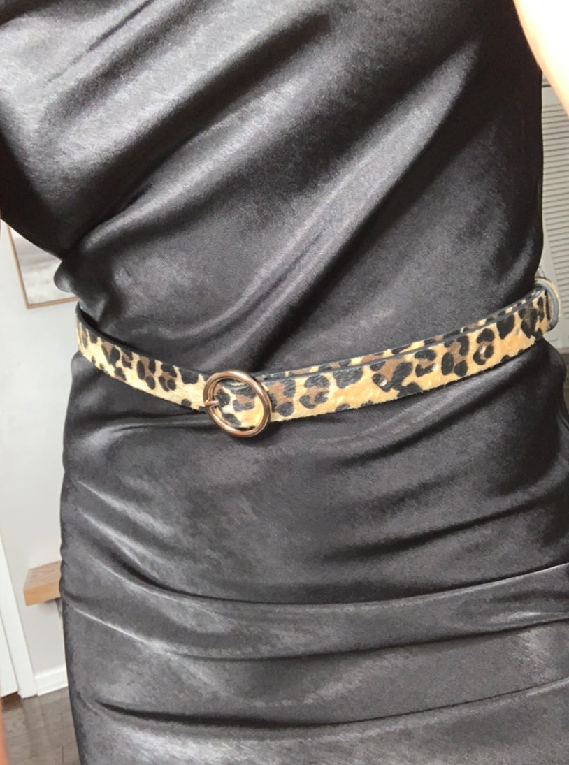 Skinny Leopard Belt